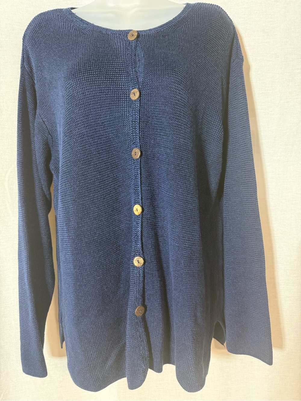 Talbots Navy Button-Front Knit Cardigan Size Large